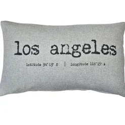 Los Angeles Gray Felt Coordinates Pillow 12x19