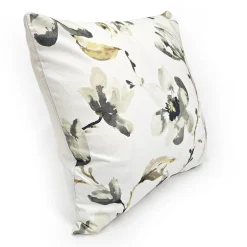 Magnolia Watercolor Gray Taupe Neutral Pillow 22x22