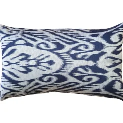 Mallorca Bluefin Ikat Throw Pillow 12x20