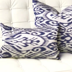 Mallorca Bluefin Ikat Throw Pillow 12x20
