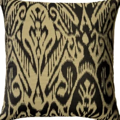 Mallorca Carbon Ikat Throw Pillow 20x20