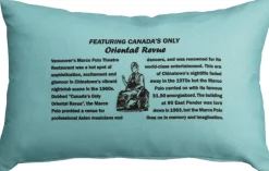 Marco Polo Theatre Restaurant 12x20 Blue Throw Pillow