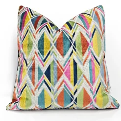 Marquis Chevron Fiesta Velvet Throw Pillow 21x21