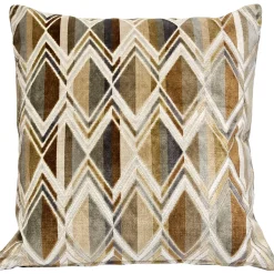 Marquis Chevron Gold Velvet Throw Pillow 21x21