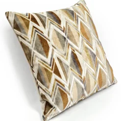 Marquis Chevron Gold Velvet Throw Pillow 21x21