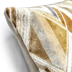 Marquis Chevron Gold Velvet Throw Pillow 21x21