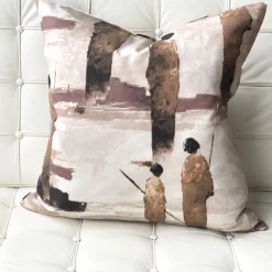 Masai Warrior 22x22 Brown Throw Pillow