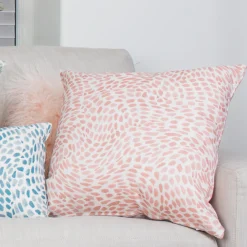 Matisse Dots Coral Pink Throw Pillow 19x19