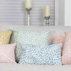 Matisse Dots Toile Blue Throw Pillow 12x19