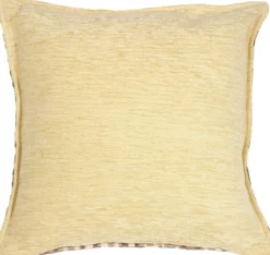 Mauve and Cream Chenille Blocks Throw Pillow