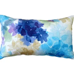 May Flower Blue Throw Pillow 12X20