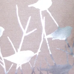 Metallic Birds Faded Rose Throw Pillow