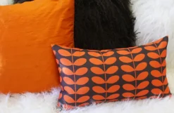Mid-Century Modern Orange Throw Pillow 12x19