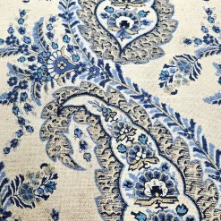 Midnight Paisley Cotton Square Throw Pillow 25x25
