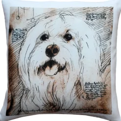 Mischievous Maltese 17x17 Dog Pillow