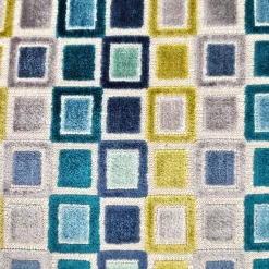 Mod Grid Aqua Velvet Throw Pillow 21x21