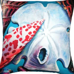 Newport Beach Arrowhead and Miter Shell Mix Throw Pillow 20x20