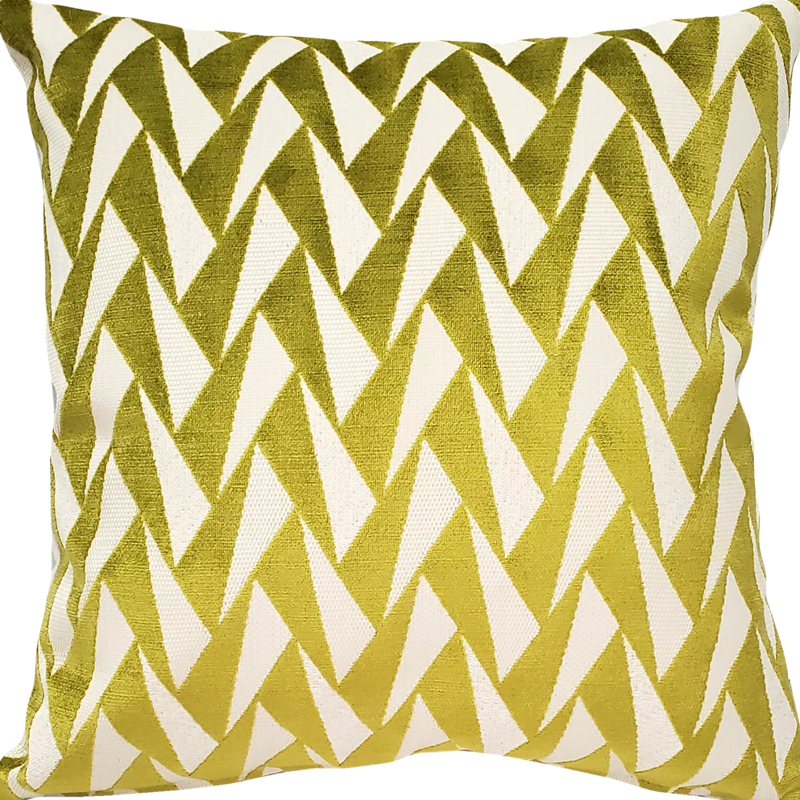 Nouveau Chartreuse Velvet Throw Pillow 19x19