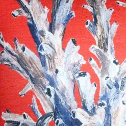 Ocean Reef Coral on Red Throw Pillow 20x20