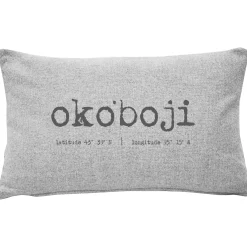 Okoboji Gray Felt Coordinates Pillow 12x19
