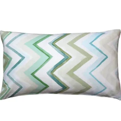 Pacifico Stripes Green Throw Pillow 12X20