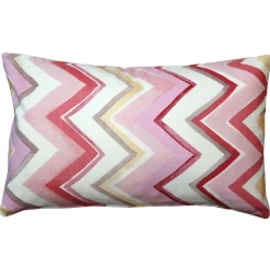 Pacifico Stripes Pink Throw Pillow 12X20