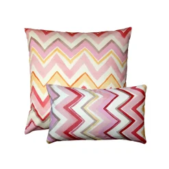 Pacifico Stripes Pink Throw Pillow 12X20