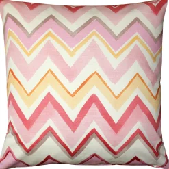 Pacifico Stripes Pink Throw Pillow 20X20