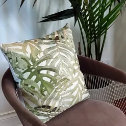 Pattaya Green Palm Throw Pillow 20x20