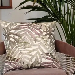 Pattaya Purple Palm Throw Pillow 20x20