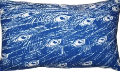 Peacock Blue Relief Throw Pillow 12x20