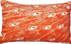 Peacock Orange Relief Throw Pillow 12x20
