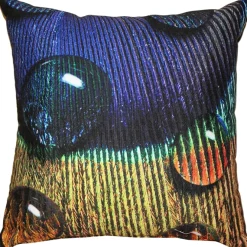 Peacock Splash BGY Throw Pillow 20x20