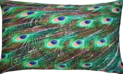 Peacock Tail Throw Pillow 12x20