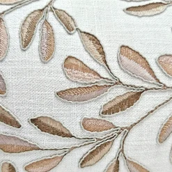 Petal Leafage Embroidered Lumbar Pillow 10x24