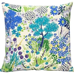 Potting Shed Shady Blues Floral Throw Pillow 25x25