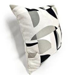 Prism Abstract Black Embroidered Throw Pillow 22x22