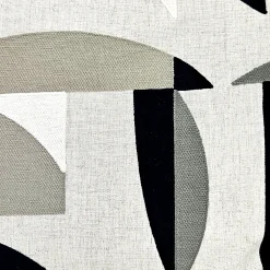 Prism Abstract Black Embroidered Throw Pillow 22x22