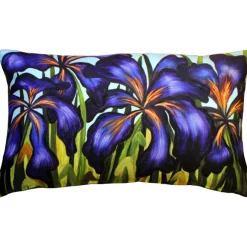 Purple Irises 12x20 Throw Pillow