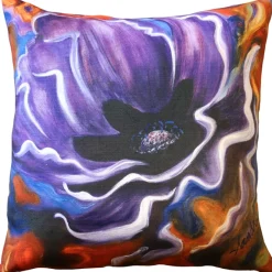 Purple Poppy 20x20 Throw Pillow
