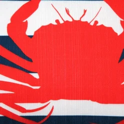 Red Crab Nautical Throw Pillow 12x19