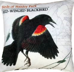 Red-Winged Black Bird Pillow 18X18
