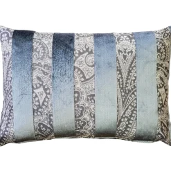 Robert Aluminum Stripe Velvet Pillow 15x22