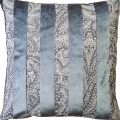 Robert Aluminum Stripe Velvet Pillow 22x22