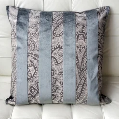 Robert Aluminum Stripe Velvet Pillow 22x22