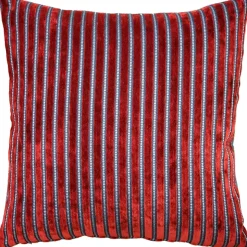Rockefeller Lava Red Velvet Throw Pillow 20x20