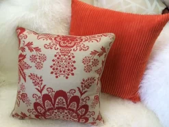 Rustic Floral Orange 20x20 Throw Pillow