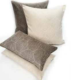 Sahara Cream and Gold Textured Throw Pillow 12x20