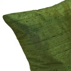 Sankara Avocado Green Silk Throw Pillow 16x16