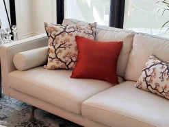 Sankara Burnt Orange Silk Throw Pillow 16x16